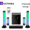 ULTIMEA Soundbar 410W 7.1ch con Suono Surround Virtuale per Smart TV, Subwoofer da 6.5" e 2 Altoparlanti Surround, Controllo tramite App