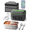 taskstar Scaldavivande Senza Fili Seesii con Riscaldamento Rapido, Display LED e Porta USB-C, in Acciaio Inox 304 per Lavoro/Viaggio/Auto/Ufficio