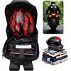 NONE Zaino LED per Moto con Schermo Programmabile DIY, Guscio Rigido 3D Impermeabile, Borsa per Casco da Ciclismo, Zaino da Viaggio per Laptop da Uomo, Controllo Bluetooth, Zaino Smart Knight Eye per Moto,