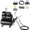 succebuy Kit Aerografo SucceBuy con Compressore e Serbatoio, 1 Aerografo a Doppia Azione con 1 Punta per Decorazione Torte e Nail Art