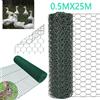 NONE Rete esagonale 50cm x 25m zincata e rivestita in PVC verde 25mm maglia rete anticorrosione ad alta resistenza qualità professionale per recinto da giardino pollaio conigli galline animali domestici