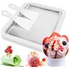 NONE Macchina per Gelato Arrotolato Estiva Portatile Fai-da-te, Piastra Fredda in Acciaio Inossidabile con 2 Raschietti per Compleanni di Bambini e Sorbetto in Famiglia