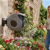 NONE Avvolgitubo Automatico da Giardino 30m, Ugello a 9 Getti, Montaggio a Parete, Blocco di Ritorno Regolabile e 180° ° Girevole, resistente ai raggi UV e al gelo
