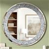 SHYFOY Specchio da Parete Rotondo Grande 80 CM per Soggiorno - Specchi Decorativi a Diamante, Decorazione Murale in Cristallo Argento, Arredamento Moderno per la Casa