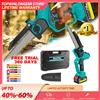 DayPlus Mini Motosega da 600W, 8 Pollici, Motosega a Batteria Brushless con Batteria da 3000mAh e Caricabatterie Rapido, 2 Catene, Velocità della Catena 10m/s, Motosega Elettrica per Rami di Alberi, Cortile,