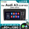 wondefoo Autoradio Android 15 con Schermo da 7 Pollici e Carplay per Audi A3 S3 8P 3 Porte Hatchback RS3 Sportback 2003-2012, Navigazione Bluetooth BT