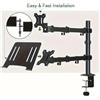 NONE Supporto per Doppio Monitor per Schermi da 13-27 Pollici, Supporto Regolabile per Monitor e Laptop con VESA 75/100mm, Staffa da Scrivania con Movimento Completo e Rotazione a 360° ° Supporto per