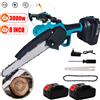 DWiusty Motosega elettrica senza fili da 8 pollici con oliatore, batteria al litio, per lavorazione del legno, potatura, giardinaggio, compatibile con batterie Makita