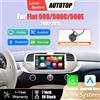 AUTOTOP Schermo Multimediale Linux da 7 Pollici con CarPlay Wireless e Android Auto per Fiat 500 500C Abarth 2007-2015, Bluetooth, GPS, Navigatore, DSP, Telecamera Posteriore, Autoradio