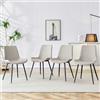 NONE Set di 4 sedie da pranzo in ecopelle, design moderno con seduta e schienale ampi, gambe in metallo antiscivolo per casa e ufficio