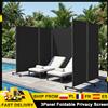 ELOOLE Schermo Privacy Pieghevole 2,6x1,8m a 3 Pannelli Portatile con Base Robusta e Rotazione a 360° ° Cerniere Pieghevoli per Blocchi di Protezione Solare, Creano Zone Private per Uffici, Hotel,