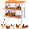 HiMISS Nido per Galline in Metallo Zincato Antiruggine - 2 Livelli, 6 Scomparti, Ventilato, Facile Raccolta Uova e Installazione, Ideale per Pollai, Include Staffa