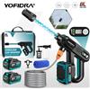 YOFIDRA 5IN1 Idropulitrice Elettrica Senza Spazzole 220 Bar, Pistola a Spruzzo ad Alta Pressione per Auto, Utensile per Lavaggio Compatibile con Batteria Makita