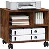 WOLTU Supporto per stampante mobile, carrello portadocumenti arrotolabile con ruote, organizer per fotocopiatrice multistrato, contenitore per ufficio, studio, casa