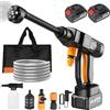 HGTUGO Idropulitrice Portatile 6-in-1 Senza Fili con Pistola a Spruzzo ad Alta Pressione, Ugello Regolabile e Batteria da 3.0Ah per la Pulizia dell'Auto
