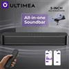 ULTIMEA Soundbar Compatta 2.1ch per TV con Controllo App, Subwoofer Integrato da 3 Pollici BassMX ™ Soundbar All-in-One per PC da Gaming