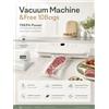 NONE Macchina sottovuoto domestica, piccola macchina per la conservazione degli alimenti, confezionamento a compressione, sigillatrice in plastica per cucina, include 10 sacchetti sottovuoto