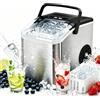 Bogseth Macchina per il ghiaccio portatile da banco Bogseth, macchina automatica per il ghiaccio da 12 kg/24 ore, produzione rapida di ghiaccio in 6 minuti, mini macchina per il ghiaccio autopulente con