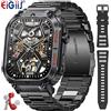 EIGIIS Smartwatch militari da uomo con bussola, fitness tracker con ampio schermo TFT da 2,02 pollici con oltre 100 modalità sportive e registrazione delle attività sportive, smartwatch impermeabili