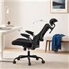 Marsail Sedia da ufficio ergonomica completamente regolabile con poggiatesta 2D, braccioli 3D, supporto lombare regolabile e schienale in rete; sedia per computer con capacità di carico fino a 150 kg.