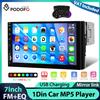 Podofo Autoradio 1Din con Schermo LCD 7'', Lettore MP5, Mirror Link, EQ, FM, BT, USB, Luci LED, Controllo al Volante