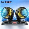 BALASHOV Ventola di Raffreddamento Elettrica per Auto 5V 12V 360° ° Ventilatore USB Multifunzione a Doppia Testa Regolabile, 2 Velocità, per Auto, Casa e Campeggio