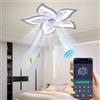 Betuyoo Ventilatore da Soffitto Moderno Nordico 2026 con Controllo APP, 3 Colori Dimmerabili, Timer per Camera da Letto, Cucina, Soggiorno, Bianco e Nero # 20
