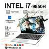 NONE Nuovo Laptop 2026 con Windows 11, Intel Core I7 9850H, Notebook PC da Gaming, 16GB RAM, 512GB/1TB SSD, 1920*1080, Computer per Ufficio