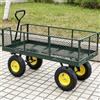 Vacclo Carrello da Giardino in Metallo Resistente da 400 kg con Ruote Girevoli a 360° ° Carrello Ribaltabile Versatile con Ruote e Lati Rimovibili per Giardino e Spiaggia