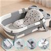 NONE Vaschetta da bagno pieghevole per neonati con sensore di temperatura intelligente in tempo reale e tappetino morbido di supporto, vasca portatile pieghevole per neonati da 0 a 36 mesi, lavabo