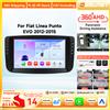 OSSURET Autoradio Android con Carplay Wireless per Fiat Linea Punto EVO 2012 - 2015 Lettore Multimediale con Telecamera 360 Stereo Audio 2Din 4G Wifi