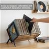 Porta dischi in vinile, porta dischi retrò minimalista per esposizione LP, porta dischi da 80 LP, portaoggetti da scrivania in ferro, scaffale portaoggetti da scrivania