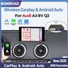 BONROAD Modulo BONROAD Android Auto Wireless CarPlay per Audi MIB A3 8V Q2 2013-2020 con AirPlay Mirror Link Interfaccia di navigazione GPS Bluetooth Supporta le funzioni della telecamera posteriore