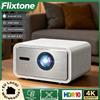 FlixTone Proiettori Flixtone D9W Mini HDR10 2500 ANSI Full HD 1080P 4K per riunioni di famiglia, cinema all'aperto, supporto 3D rosso e blu, WiFi, Android, proiettore per giochi.