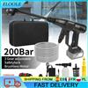 ELOOLE Idropulitrice a batteria da 3500W con motore brushless, 200 bar, 3 velocità regolabili, idropulitrice portatile senza fili per lavaggio auto, patio e pavimenti, pistola per pulizia ad alta pressione
