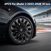 NONE Set di 4 Copricerchi per Tesla Model 3 Highland 2023-2026, 18 Pollici, Destro e Sinistro, Stile Storm, Accessori per Ruote