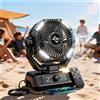 coldSky Ventilatore da campeggio coldSky 20000mAh con 4 luci LED e telecomando, 8 velocità regolabili, ricaricabile, per tenda e pesca