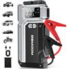BSMOOM Avviatore d'emergenza portatile 7000A, compatibile con veicoli a 12V, include LED, SOS e cavo dati USB.