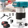 Vremota Fresatrice per Legno Senza Spazzole, Macchina per Incisione e Scanalatura, Trimmer per Lavorazione del Legno Compatibile con Batteria Makita 18V