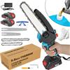 NONE Motosega Elettrica Senza Fili 6+8 Pollici 21V, Mini Sega Portatile per Potatura, 2 Batterie da 2.0Ah, 2 Catene per Taglio Rami