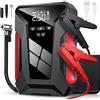 GECOFEER Avviatore d'emergenza per auto da 28000mAh, multifunzione 4 in 1, compressore d'aria, power bank, gonfiatore automatico per batteria auto.