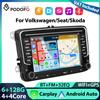 podofo Autoradio Podofo 6+128G 7'' per VW/PASSAT/GOLF/BEETLE/BORA, lettore multimediale con WIFI, Carplay, Android Auto, navigazione GPS, EQ, FM, RDS