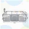 NONE Box per bambini XL 180x120cm, Box per bambini con rete traspirante, 50 palline e 4 anelli di trazione
