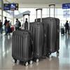 Rosahqnda Set di Valigie Rigide Rosahqnda (28/24/20), 3 Pezzi in ABS con Serratura a Combinazione, Ruote a 360° ° Ruote silenziose e maniglia regolabile, valigie leggere da viaggio, nero/grigio