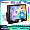 Podofo Autoradio 7'' 1Din con Manopola, Carplay, Android Auto, Lettore Multimediale, EQ Audio, Bluetooth, Mirror Link, USB e TYPE-C