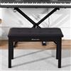 MUSTAR Panca per pianoforte con vano portaoggetti, panca doppia in legno massello da 74 cm, panca per pianoforte imbottita in ecopelle, sgabello per tastiera