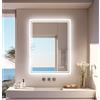 NONE Specchio LED Rettangolare da Bagno 70/80/90CM Retroilluminato Antiappannamento da Parete Dimmerabile Infrangibile