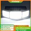 Intelamp Lampada solare da esterno 6000mAh con sensore di movimento 1200LM IP65, illuminazione di sicurezza a LED per esterni, faretto da parete per esterni faretto led esterno solare lampada solare