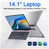 FUCHU 14.1'' NUOVO Computer Portatile 16GB DDR4 1TB 2TB SSD Intel i3-6100U Notebook Portatile Windows 11 Laptop per Ufficio Studio Giochi PC