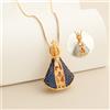 Meaeguet Collana Nossa Senhora Aparecida per Donne, Ciondolo Cattolico con Pietra Blu, Placcato in Oro 18K, Antiossidante, Regalo
